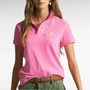Ralph Lauren | Women’s Pink Regular Fit Short Sleeve Polo Shirt 100% Cotton